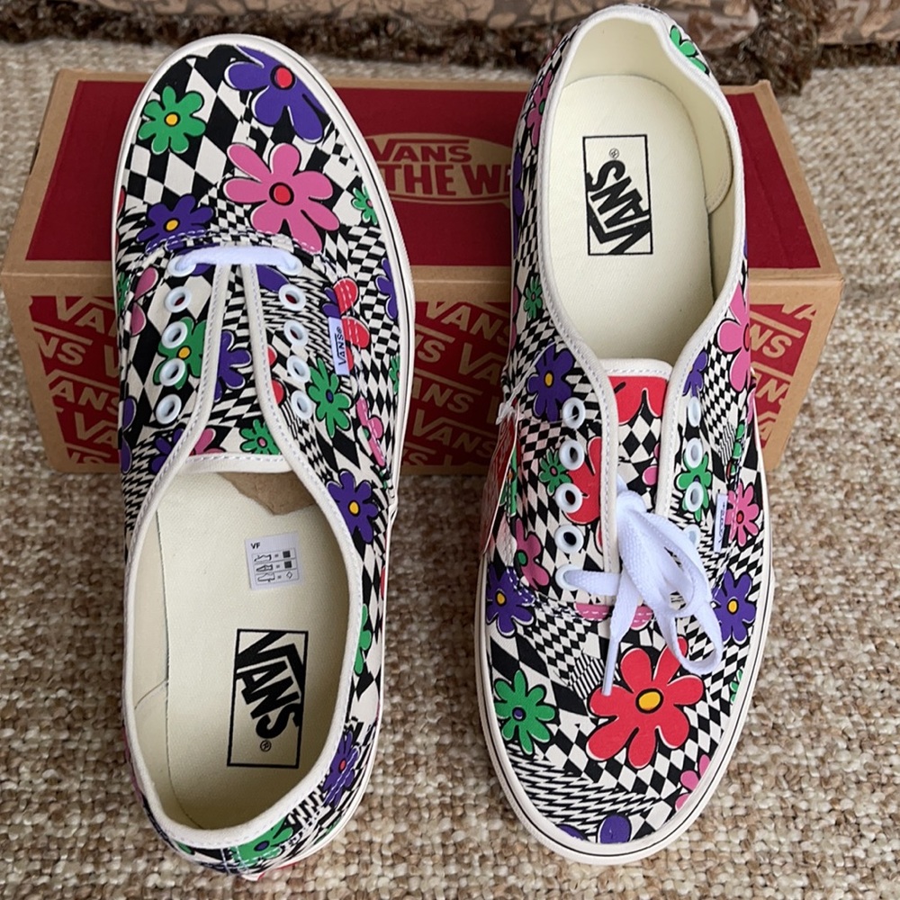 Vans Authentic Printed Floral Check/Marshmallow Mn - Picture 13 of 16